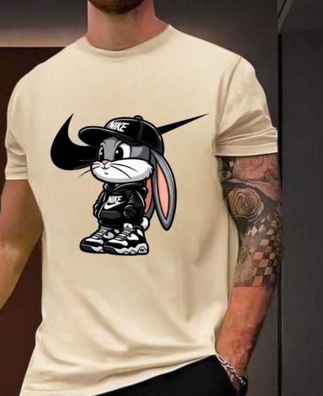 Sublimation Printed T-Shirt Whitecolor Rabbit Printed Tshirt Sublimation Printed T-Shirt Whitecolor Rabbit Printed Tshirt
