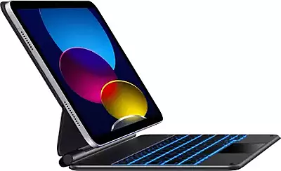 Portronics PADMATE Wireless Keyboard Case for iPad (10th Gen) | Bluetooth, Magnetic Attachment, Multi-Colour Backlight, Built-in Trackpad, Ultra-Slim Foldable Design, iPadOS Shortcuts