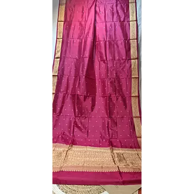 Rani Pink No Zari Banarasi Saree Online Rani Pink No Zari Banarasi Saree Online