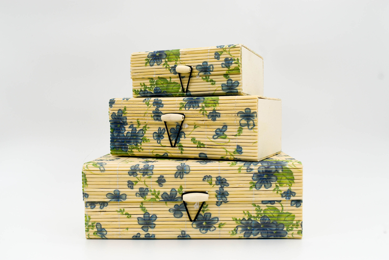 Bamboo utility box || bamboo jewelley box || costmetic box || shringar makeup storage box || set of 3 (Beige) Bamboo utility box || bamboo jewelley box || costmetic box || shringar makeup storage box || set of 3 (Beige)