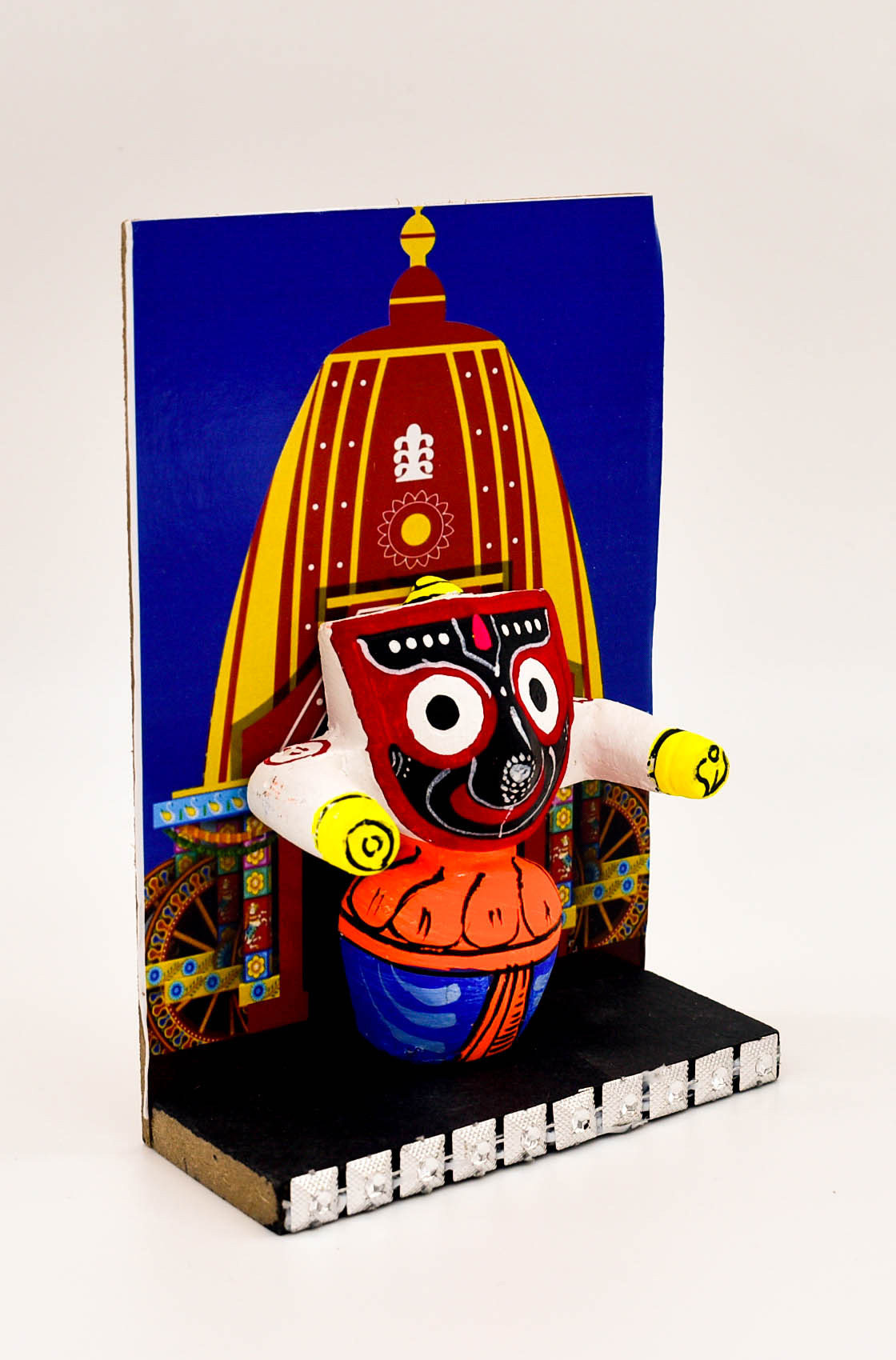EELIKA Jaganath Murti Ratha Yatra Decorative Piece, 13 cm Height, Blue and Red