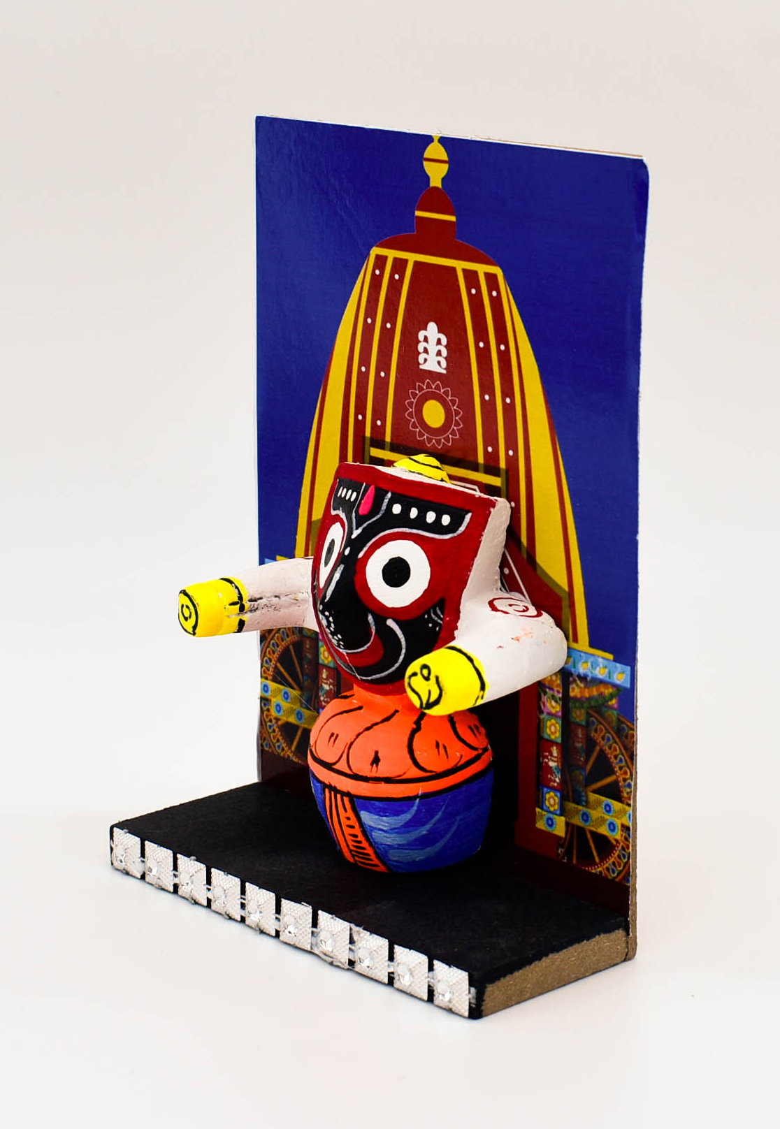 EELIKA Jaganath Murti Ratha Yatra Decorative Piece, 13 cm Height, Blue and Red
