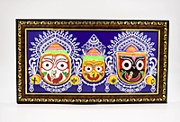 EELIKA Decorative Lord Jagannath Idol in Wooden Frame, 34 x 19 cm