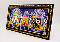 EELIKA Decorative Lord Jagannath Idol in Wooden Frame, 34 x 19 cm