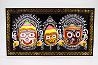 EELIKA Decorative Lord Jagannath Idol in Wooden Frame, 34 x 19 cm