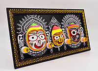 EELIKA Decorative Lord Jagannath Idol in Wooden Frame, 34 x 19 cm