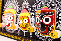 EELIKA Decorative Lord Jagannath Idol in Wooden Frame, 34 x 19 cm