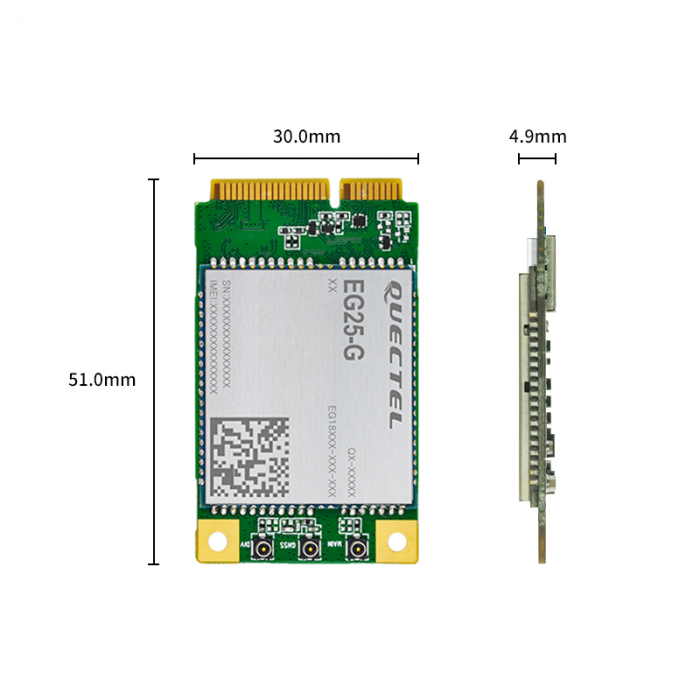 QUECTEL EG25-GGB-MINIPCIE-S With
antenna and RF cable QUECTEL EG25-GGB-MINIPCIE-S With
antenna and RF cable