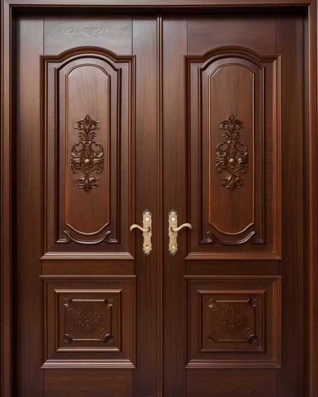 Regal Grandeur: 3D HDHMR Double Door with Classic Deco Paint