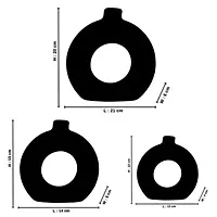 Donut-Shaped Flower Vases for Home Decor, Set of 3 (Yellow & Black) Polyresin – 8 Inch