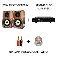 F35K + AMG240DUSB + BANANA PIN + SPEAKER WIRE COMBO SET F35K + AMG240DUSB + BANANA PIN + SPEAKER WIRE COMBO SET