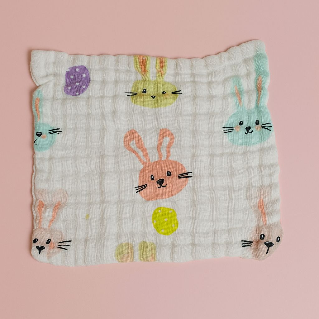 6 Layer Muslin Wash cloth / Face towel - Colour Printed - Pack of 5 (Assorted) 6 Layer Muslin Wash cloth / Face towel - Colour Printed - Pack of 5 (Assorted)