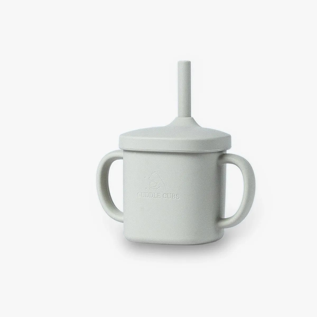 Cuddle Cubs BPA-Free Silicone Sippy Cup with Straw – Grey Cuddle Cubs BPA-Free Silicone Sippy Cup with Straw – Grey