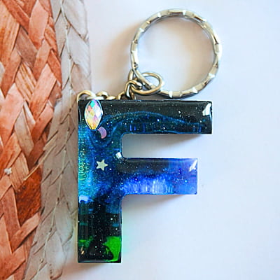 'F' AURORA BOREGALIS KEYCHAIN(LKB00060)