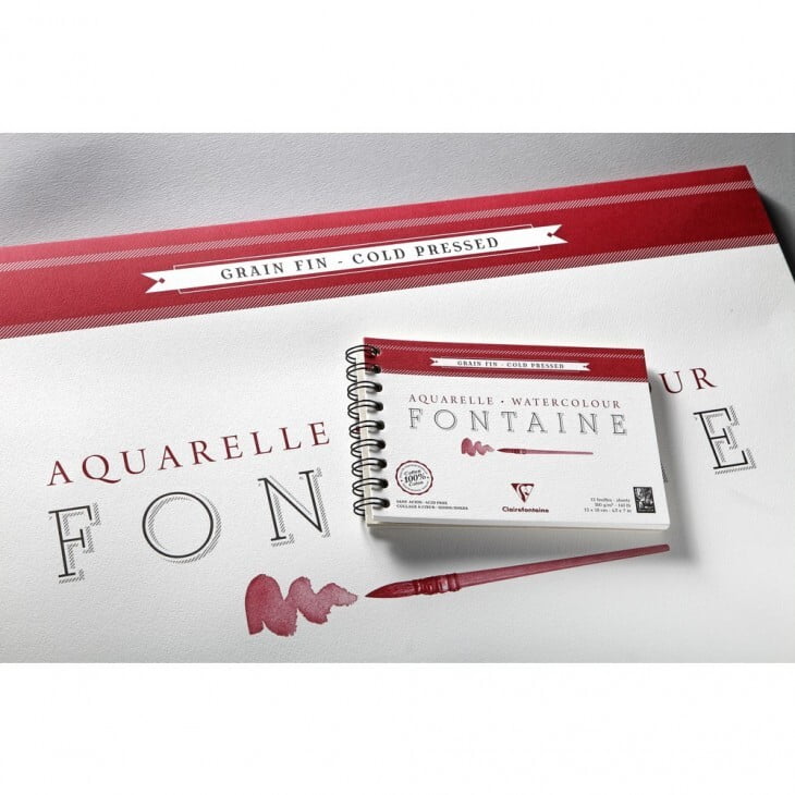 CLAIREFONTAINE FONTAINE 100% COTTON COLD PRESSED WATERCOLOR PAPER CLAIREFONTAINE FONTAINE 100% COTTON COLD PRESSED WATERCOLOR PAPER