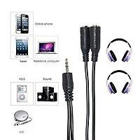 3.5mm Aux Jack 1 Male to 2 Female Stereo Headphone Earphone Jack Y Splitter Audio Jack Adapter Cable. 3.5mm Aux Jack 1 Male to 2 Female Stereo Headphone Earphone Jack Y Splitter Audio Jack Adapter Cable.