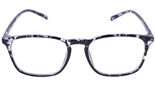Soigné Unisex Square Large Spectacle Frame. Transparent& Black