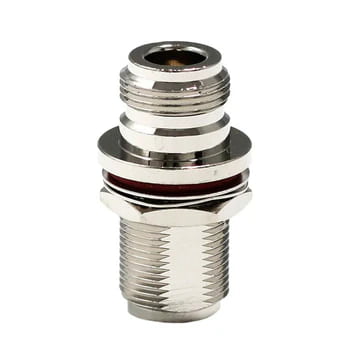 Female to Female Jack With Nut Bulkhead RF Coax Adapter Convertor Coupler Straight Nickel plated