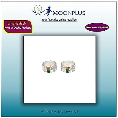 Silver Toe Rings, Metti with Enamel Silver Toe Rings, Metti with Enamel