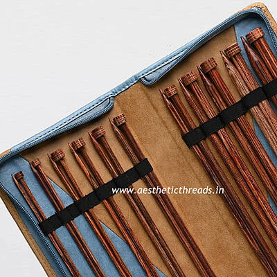 Ginger single pointed knitting needles set Ginger single pointed knitting needles set