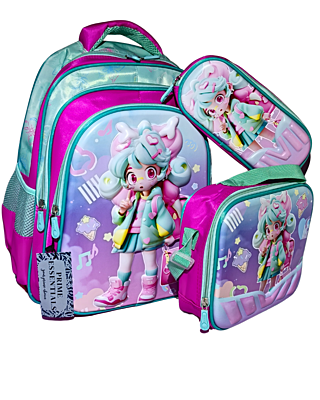 3D Anime print Cinnamoroll Three Piece Set Schoolbag Large Capacity Melody Lightweight Waterproof Schoolbag Lunch Bag Pencil Case 3 in set 3D Anime print Cinnamoroll Three Piece Set Schoolbag Large Capacity Melody Lightweight Waterproof Schoolbag Lunch Bag Pencil Case 3 in set