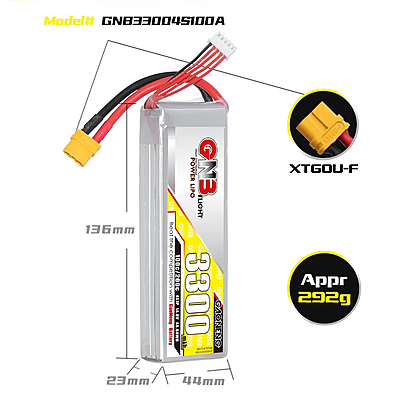GNB 3300mAh 4S1P 14.8V 100C Lipo  Battery