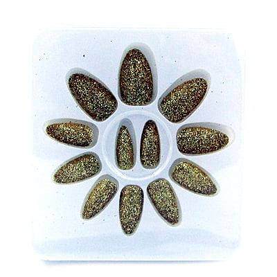 Almond Glitter Nails
