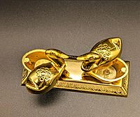 VARALAKSHMI Gold plated Kumkum Dabbi made of german silver (Gold Swan) (cleanable)