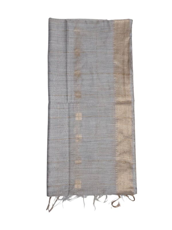 Beige & Golden Kota Silk Saree with Running Blouse