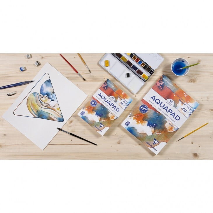 CLAIREFONTAINE GOLDLINE AQUAPAD, 100% CELLULOSE, MEDIUM FINE GRAIN, 300G CLAIREFONTAINE GOLDLINE AQUAPAD, 100% CELLULOSE, MEDIUM FINE GRAIN, 300G