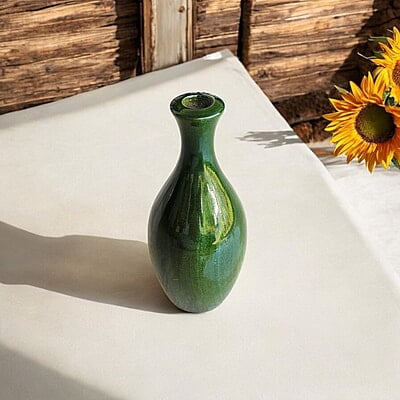 Green Wooden Vase Green Wooden Vase