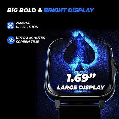 Hammer Ace 1.69" Bluetooth Calling Smart Watch with Call Function Dial Pad, Speaker, SpO2, HR, Sleep Monitor, Multiple Sports Mode