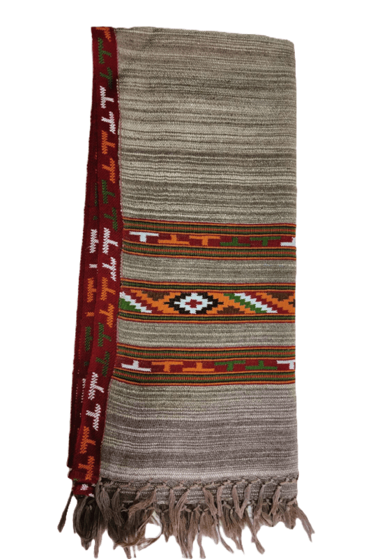 Yakwool T chashmi teen patti with border Kullu shawls
