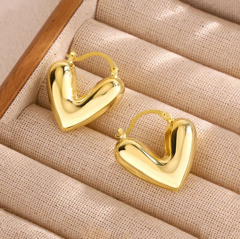 Anti Tarnish Heart Themed Earrings-01