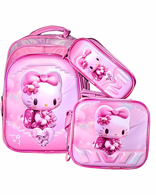 3D Disney print Cinnamoroll Three Piece Set Schoolbag Large Capacity Melody Lightweight Waterproof Schoolbag Lunch Bag Pencil Case 3 in set 3D Disney print Cinnamoroll Three Piece Set Schoolbag Large Capacity Melody Lightweight Waterproof Schoolbag Lunch Bag Pencil Case 3 in set