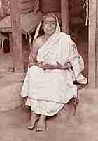 Holy Mother Sri Sarada Devi Photo - Sitting on Veranda Holy Mother Sri Sarada Devi Photo - Sitting on Veranda