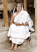 Holy Mother Sri Sarada Devi Photo - Sitting on Veranda Holy Mother Sri Sarada Devi Photo - Sitting on Veranda
