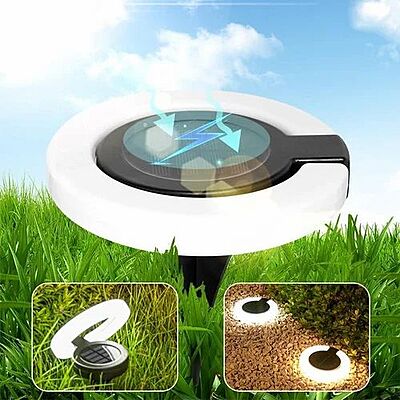 Popcorn 2 In 1 Model Solar Garden Light Waterproof Disc Lamp for Outdoor, Home,Garden