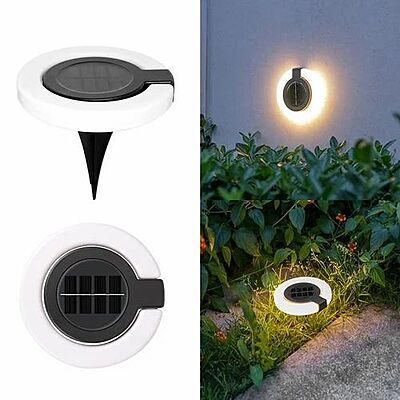 Popcorn 2 In 1 Model Solar Garden Light Waterproof Disc Lamp for Outdoor, Home,Garden