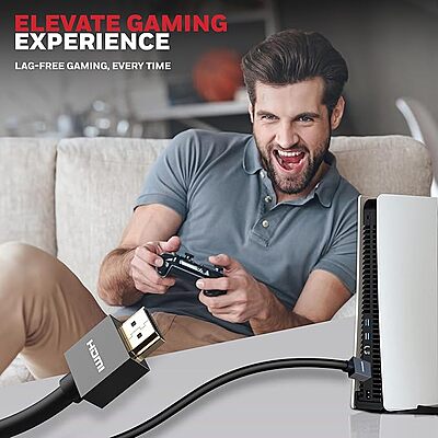 Honeywell HDMI Cable v2.0 with Ethernet, 3D/4K@60Hz Ultra HD Resolution, 2 Mtr, 18 GBPS Transmission Speed, High-Speed, Compatible with all HDMI Devic