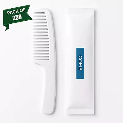 Hotel Comb with Handle - White
