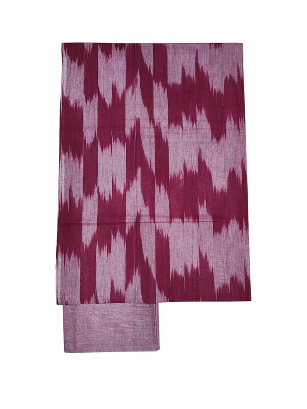 Maroon Pochampally Ikkat Unstitched Handloom Cotton Salwar kameez dress material set for Women