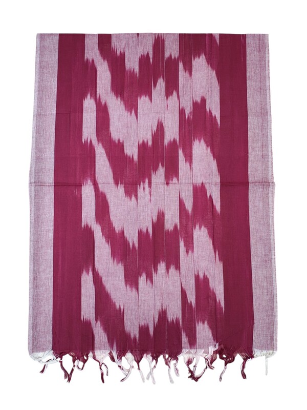 Maroon Pochampally Ikkat Unstitched Handloom Cotton Salwar kameez dress material set for Women