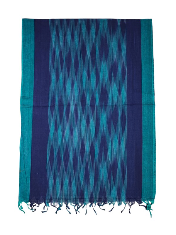 Light Blue Ikkat Cotton Unstitched Salwar Suit Dress Material with Dupatta