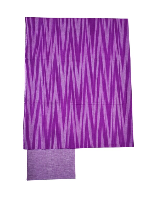 Lavender Ikkat Cotton Unstitched Salwar Suit Dress Material with Dupatta