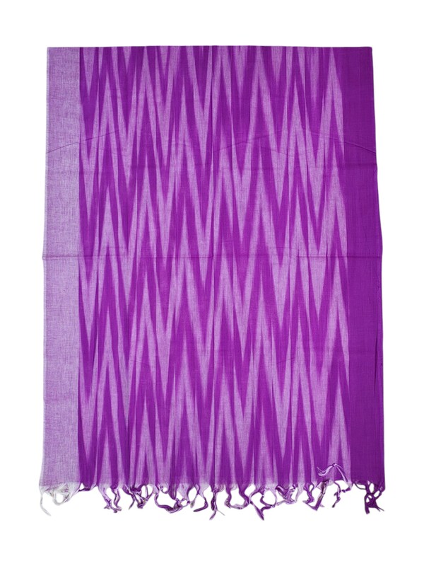 Lavender Ikkat Cotton Unstitched Salwar Suit Dress Material with Dupatta