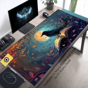 Sublimation Printed Vibrant Crow Desk Decor, Large Desk PadMouse Pad Size(800mmx300mmx3mm) Sublimation Printed Vibrant Crow Desk Decor, Large Desk PadMouse Pad Size(800mmx300mmx3mm)