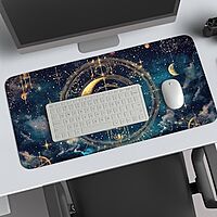 Sublimation Printed Imaginative Desk Pad with Zodiac Artwork, stellar Workspace Decor800mmx300mmx3mm