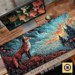 Sublimation Printed Dazzling Artisan Spring Fox Cute & Aesthetic Desk Pad Mousepad 300x700x2mm Sublimation Printed Dazzling Artisan Spring Fox Cute & Aesthetic Desk Pad Mousepad 300x700x2mm