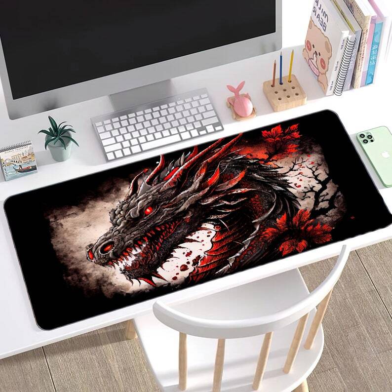 Sublimation Printed Watercolor Chinese Dragon Mouse Pad, Artistic Dragon Desk Mat 400x900x2mm Sublimation Printed Watercolor Chinese Dragon Mouse Pad, Artistic Dragon Desk Mat 400x900x2mm